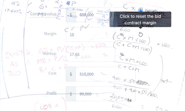 Avoiding the winner’s curse in competitive bidding with a margin and markup calculator