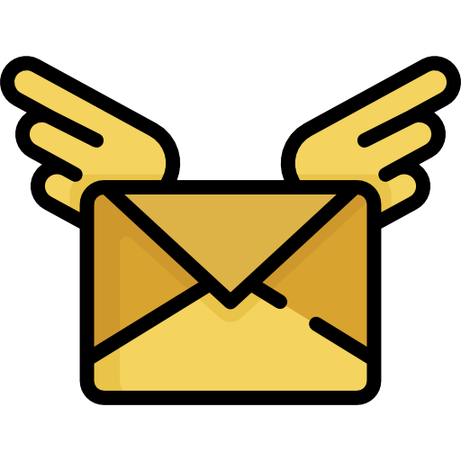 Email icon with wings